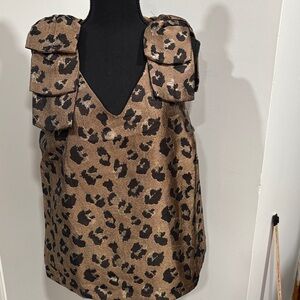 Entro Brown Leopard Print Blouse